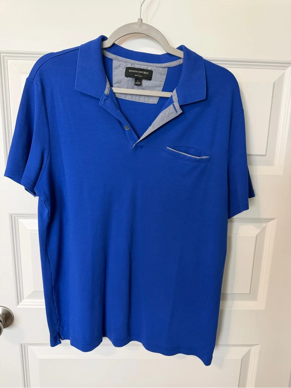 Banana Republic Men’s Cobalt Blue Polo with Contrast Trim